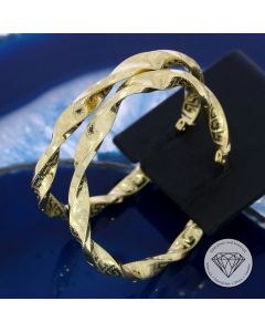 Greco Spiral Creolen Ohrringe 585 / 14 Kt Gelb Gold