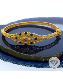 Armreif ornamental oriental, 875 gelb Gold 21k 21 KT, 17 cm