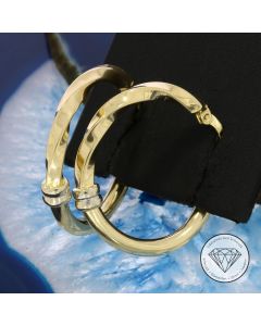 Classic Spiral Creolen Ohrringe 585 / 14 Kt Gelb Weiß Gold