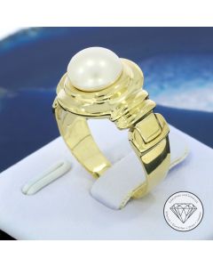 Eleganter Akoya Perlen Ring 585 / 14 Kt Gelb Gold