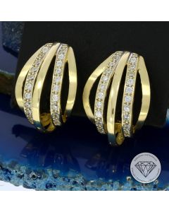 Damen Ohrringe / Ohrclips 585 / 14 Kt Gelb Gold