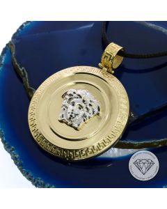 Medusa Greco Anhänger 585 / 14 Kt Gelb- & Weiß Gold