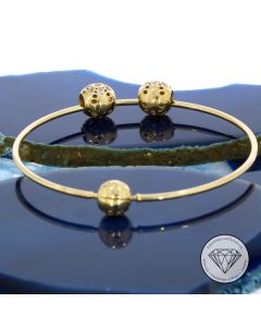 Original Pandora Moments Open Bangle Armreif 585 / 14 Kt Gelb Gold 19 - 19,5 cm