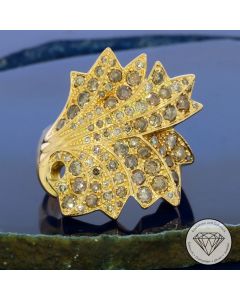 Fochtmann " Acanthus " Brillant Ring 1,60 Carat 750 / 18 Kt Gelb Gold Gr. 55