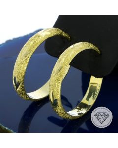 Creolen Ohrringe gemustert 585 / 14 Kt Gelb Gold