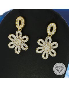 Ohrhänger Ohrringe floral 585 / 14 Kt Gelb Gold