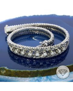 Brillant Armband 585 / 14 Kt Weiß Gold 0,33 Carat 18,0 cm
