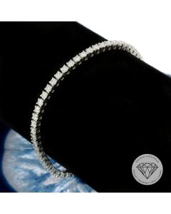 Elegantes Farbedelstein Tennis Armband 585 / 14 Kt Weiß Gold 