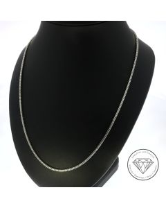 Elegante Fuchsschwanz Kette 585 / 14 Kt Weiß Gold 52 cm
