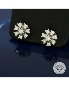Brillant Ohrstecker Ohrringe floral 585 / 14 Kt 0,50 Carat Weiß Gold 