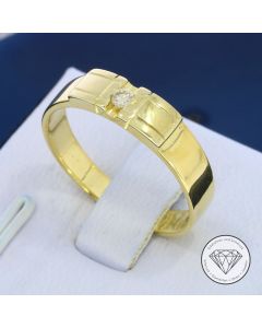 Solitär Brillant Ring 750 / 18 Kt Gelb Gold Gr. 57
