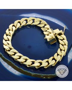 Massives Flachpanzer Armband in 333 / 8 Kt Gelb Gold 17,5 cm