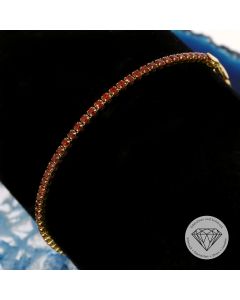 Elegantes Tennis Armband 585 / 14 Kt Gelb Gold Farbstein