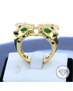 Panther-Cat Ring 585 / 14 Kt Gelb Gold Gr. 58