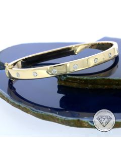 Brillant Armreif 585 / 14 Karat Gelb Gold 19,0 cm