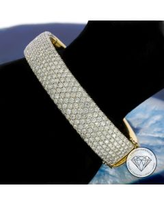Brillant Armreif 750 / 18 Kt Gold 11,00 Carat 17,0 cm