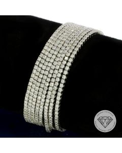 Brillant Armband 750 / 18 Kt Weiß Gold 22,25 Ct 18,5 cm
