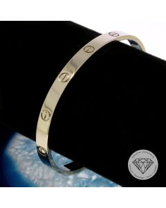 Original CARTIER "Love" Armreif 750 / 18 Karat Wei&szlig; Gold