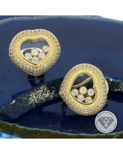 Herz Ohrringe 585 / 14 Kt Gelb Gold 