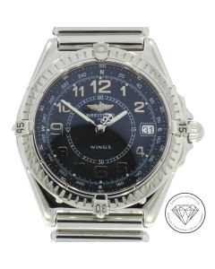 Breitling Windrider Wings A66050 Stahl 38mm Quarz Flieger Uhr Stahl 