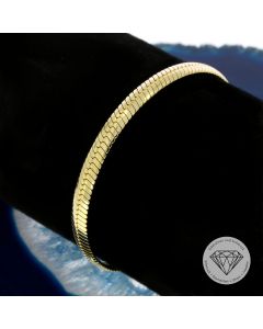 Elegantes Damen Flach Panzer Variant Armband 585 / 14 Kt Gelb Gold 21 cm