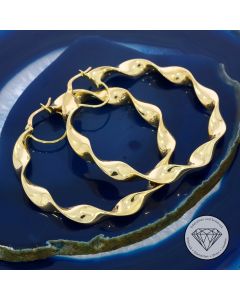 Spiral Creolen Ohrringe 585 / 14 Kt Gelb Gold