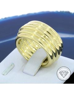 Massiver Breiter Designer Ring 585 / 14 Kt Gelb Gold Gr 54