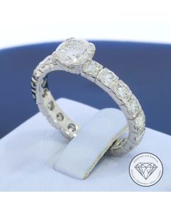 Solitär Brillant Memory Ring 3,55 Carat 750 / 18 Kt Weiß Gold Gr. 58