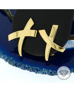Original Tiffany & Co. Paloma Picasso "X" Ohrringe 750 / 18 Kt Gelb Gold
