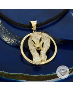 Panther Cat Anhänger 585 / 14 Kt Gelb Gold