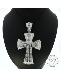 Brillant Kreuz Anhänger 585 / 14 Kt Gold 7,70 Ct
