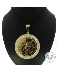 50 Pesos M&uuml;nze Brillant Anh&auml;nger 900 / 21,6 Kt & 585 / 14 Kt 3,40 Carat