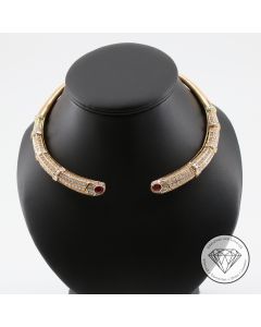 Brillant Diamant Rubin Collier 750 / 18 Kt Gold 24,6 Carat