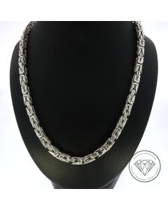 Massive Königs Kette 585 / 14 Kt Weiß Gold 70,5 cm