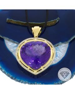 Amethyst Brillant Anhänger 750 Gold 101,50 Ct