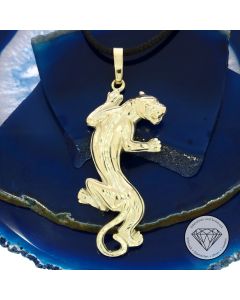 Massiver Panther Cat Anh&auml;nger 585 / 14 Kt Gelb Gold