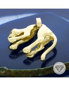 Panther Cat Anhänger 585 / 14 Kt Gelb Gold