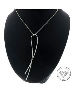 Brillant Collier 750 / 18 Kt Weiß Gold 0,85 Ct 44,5 cm