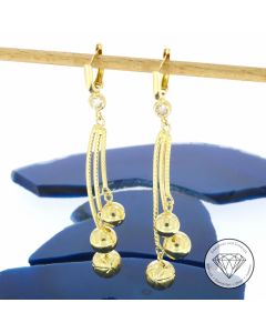 Kugel Ohrhänger Ohrringe 585 / 14 Kt Gelb Gold