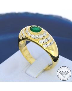 Original WEMPE Brillant Smaragd Ring 750 / 18 Kt Gold Gr. 59,5 