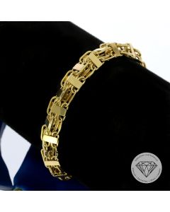Magnum Käfig Armband 585 / 14 Kt Gelb Gold 20 cm