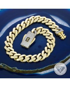 Original Monaco Chain Panzer Armband 585 / 14 Kt Gelb Gold 20 cm