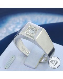 Solit&auml;r Brillant Ring 585 / 14 Kt 0,35 Carat Wei&szlig; Gold Gr. 61