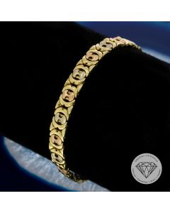 Tricolor Damen Armband 585 / 14 Kt Gelb Ros&eacute; Wei&szlig; Gold 18 cm