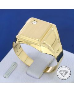 Herren Siegel Ring 585 / 14 Kt Gelb Gold Gr. 71