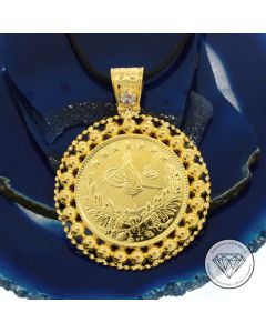 M&uuml;nze 500 Kurush Piaster Anh&auml;nger 916 gelb Gold 22k 22 KT
