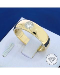 Solitär Brillant Ring 585 / 14 Kt Gold 0,20 Carat Gr. 58