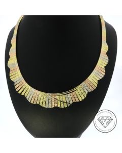 Tricolor Collier Kette 585 / 14 Kt Gelb Ros&eacute; Wei&szlig; Gold 41,5 cm