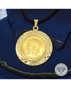 1 Sovereign M&uuml;nzanh&auml;nger 916 / 22 Kt & 585 / 14 Kt Gelb Gold