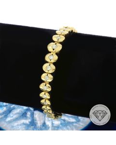 Brillant Armband 750 / 18 Kt Gelb Gold 1,50 Ct 18,5 cm